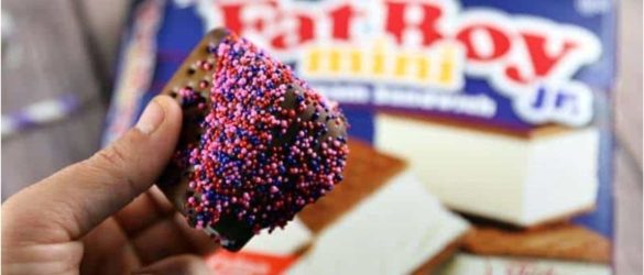 Chocolate Dipped FatBoys Mini’s Ice Cream Sandwiches with Sprinkles